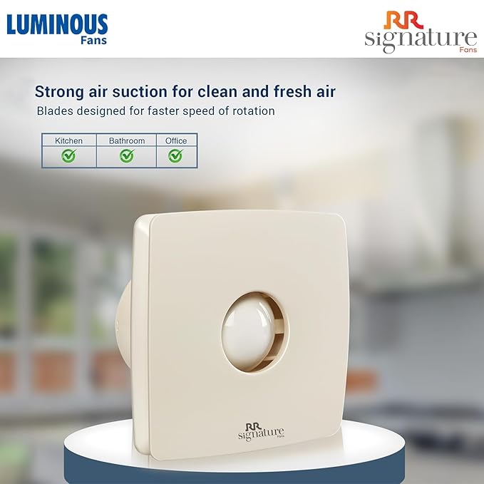 RR Signature Vento Air 150 MM High Speed Exhaust Fan, Bird Guard, Exhaust Fan for Bathroom, Noiseless, Anti-Rust Blades, Robust Body, Metal Finish|White Colour