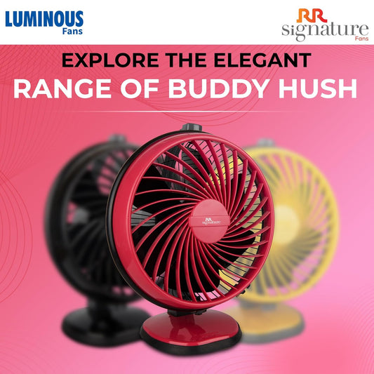 RR Signature Buddy Hush Silent 230 mm Table and Wall Mountable Best for Home and Office Use, (3 Year Manufacturer Warranty, Playful Pink)