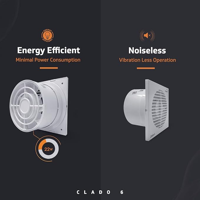 V-Guard ENLACE Neo 6 Exhaust Fan | 1900 RPM | Noiseless | Energy Efficient | 2 Year Warranty | 15cm (150 mm) Sweep | (White)
