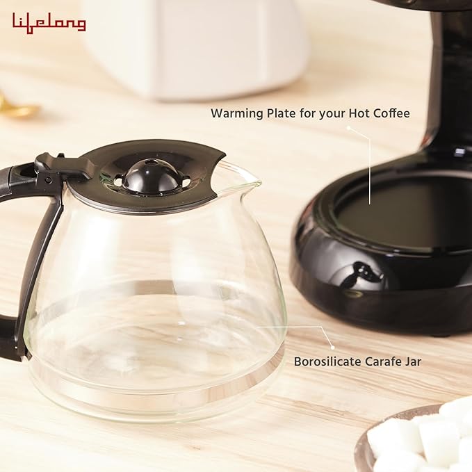 Lifelong Drip Coffee Maker 5 Cups - Durable Home use