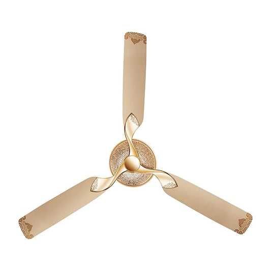 RR Signature Jaipur Mahal 1320mm Designer Ceiling Fan for Home and Office (5 Years Warranty, Thar Gold