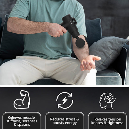 Lifelong Percussion Massage Gun for Pain Relief, Deep Tissue, 6 Speeds & 7 Massage Heads, Cordless, Quiet Operation for Neck, Shoulders, Back, Arms, Legs & Feet