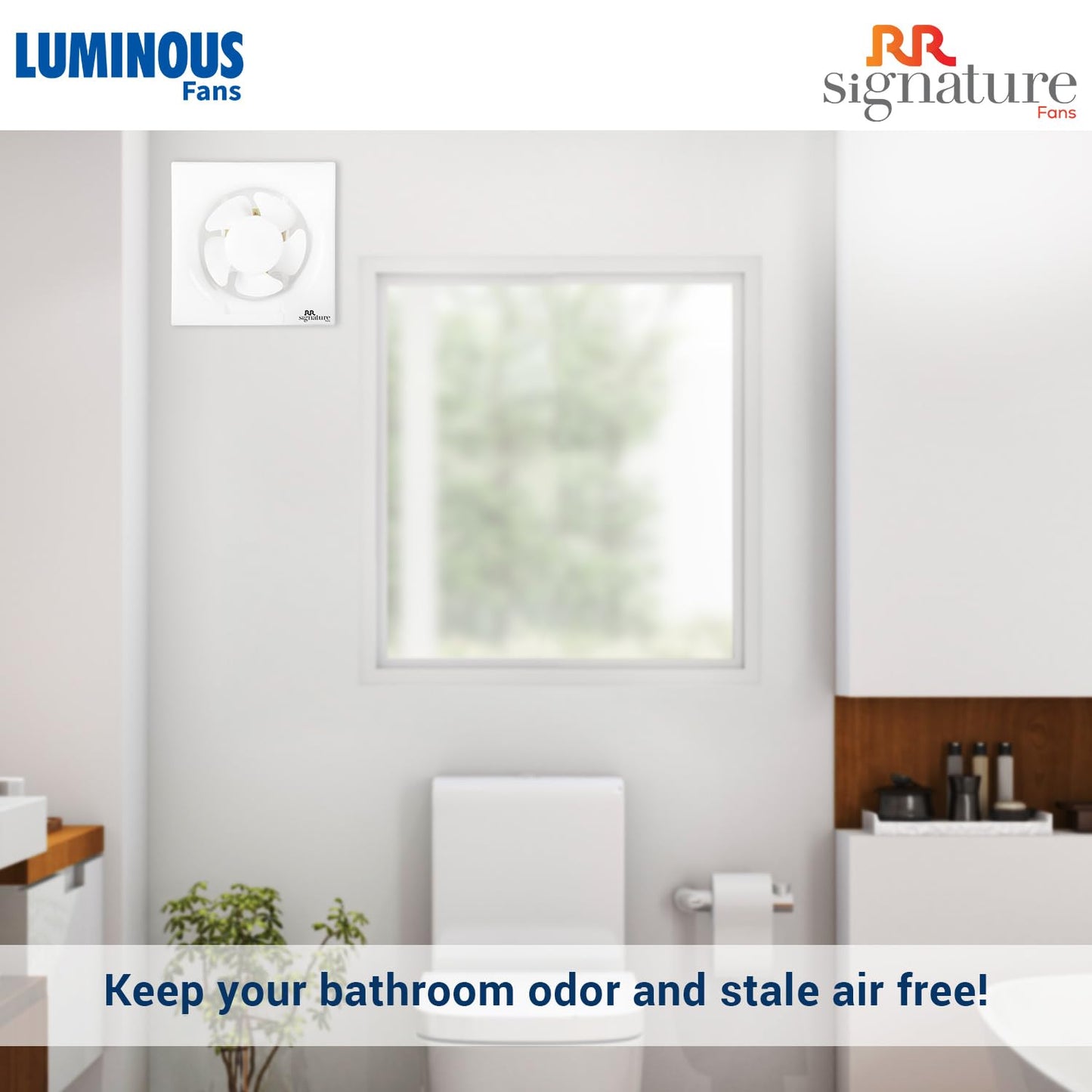 RR Signature Vento Deluxe 250 MM Exhaust Fan For Kitchen, Bathroom with Strong Air Suction, Rust Proof Body and Dust Protection Shutters (White & Black), 3 Year Warranty (Copy)