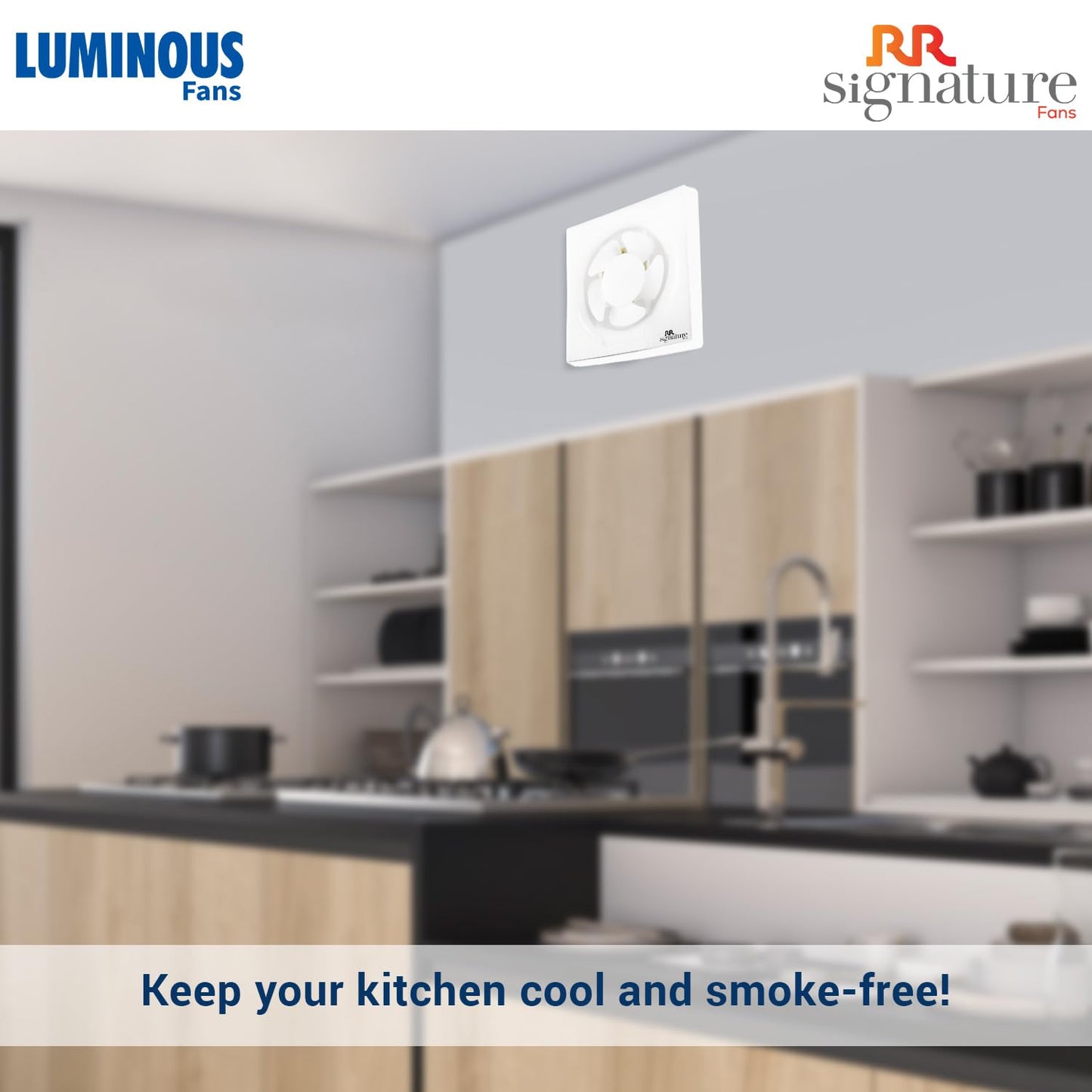 RR Signature Vento Deluxe 150 mm Exhaust Fan For Kitchen, Bathroom with Strong Air Suction, Rust Proof, Anti-Dust Shutters (White) I 3 Year Warranty