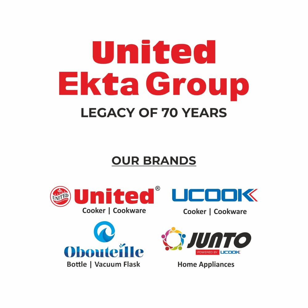 UCOOK Junto By United Ekta Engg. CG1003 Series Basic Gas Stove With Glass Cooktop (3 Burners), Manual, Black