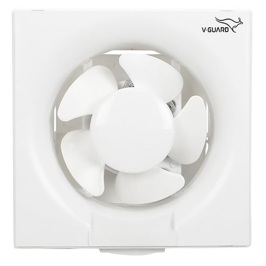 V-Guard Tidalair 6" Exhaust Fan; Speed: 1350 RPM; Sweep: 15 cm and Air Delivery 330 m³/Hr (White) (Blade Size: 6 inch)