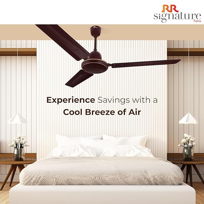 RR Signature Tiger 1200MM Star-rated BEE Certified Energy Efficient Speed Ceiling Fan (Brown)