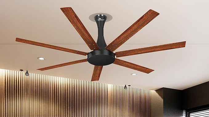 RR Signature Aethar Flow 52"High Air Delivery Ceiling Fan with 7 Blades, Low Noise, 16 Pole 40% More Copper Motor (Mahogany), 5 Year Warranty, Free Installation