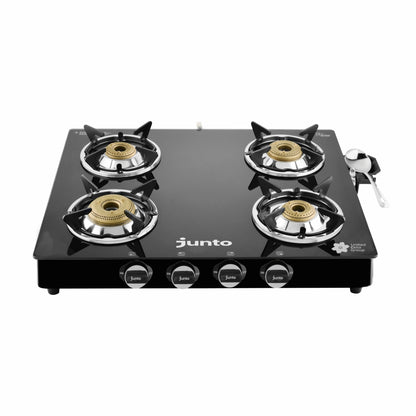 UCOOK JUNTO By United Ekta Engg. CG5004|A series XL Four Burners Glass cooktop, Black