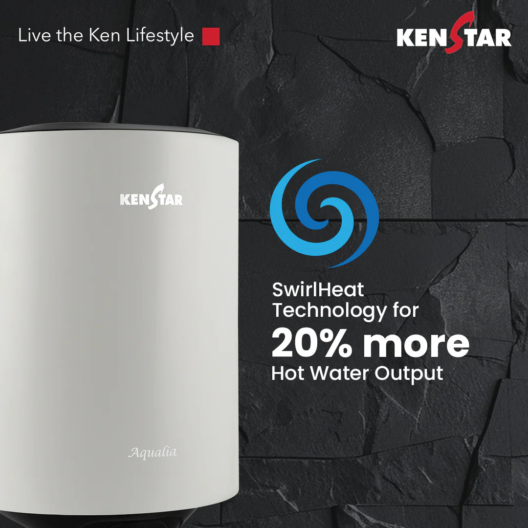KENSTAR Aqualia 10 Ltr. |Glasslined Tank|Free Connection Pipes|Free Installation|5 star