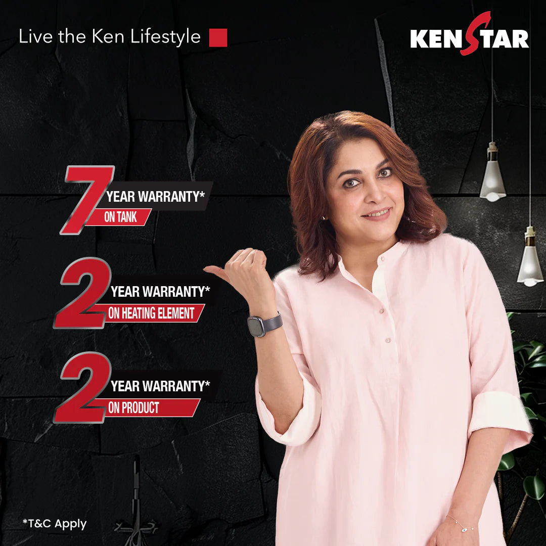 KENSTAR Aqualia 25 Ltr. |Glasslined Tank|Free Connection Pipes|Free Installation|5 Star