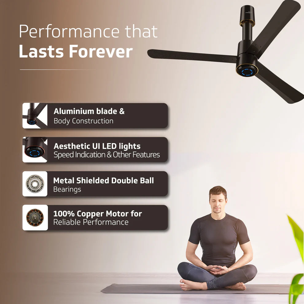V-GUARD Insight-G Premium Decorative BLDC Fan Elegance Brown Matt