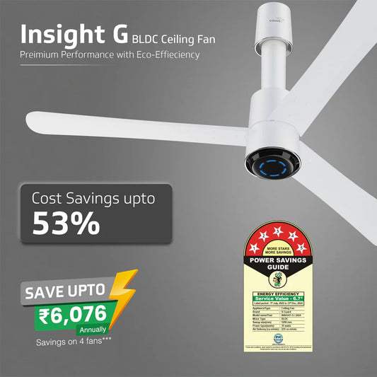 V-GUARD Insight-G Premium Decorative BLDC Fan Blossom White