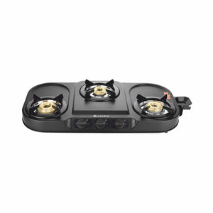 UCOOK JUNTO By United Ekta Engg. CS7003 3-Burner MS Euro Coated Body Steel Cooktop, Black