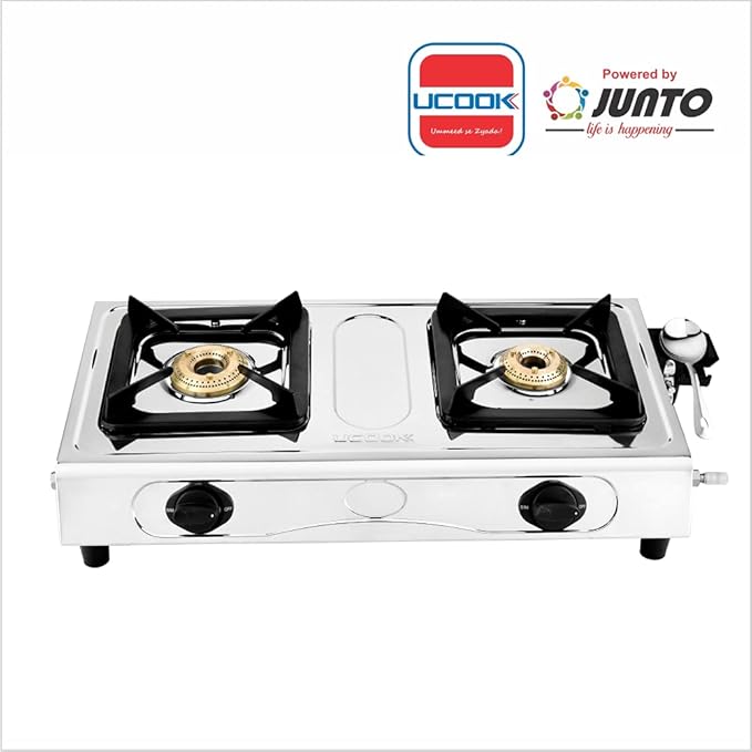 UCOOK JUNTO Basic CS1002 2B Series 2 Burners Gas Stove Stainless Steel Cooktop