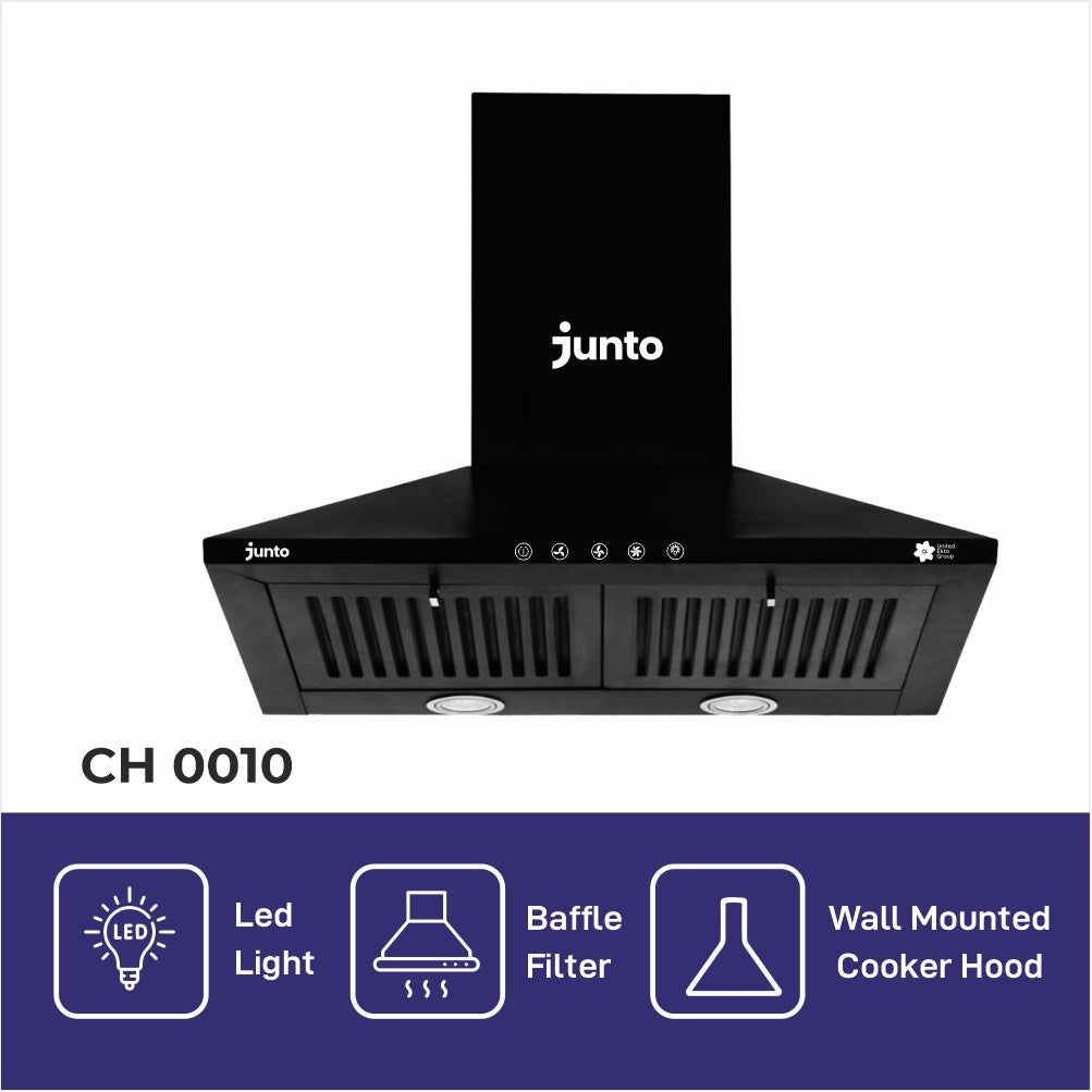 UCOOK JUNTO By United Ekta Engg. CH0010|Push Button Kitchen Chimney Black, Easy Operation