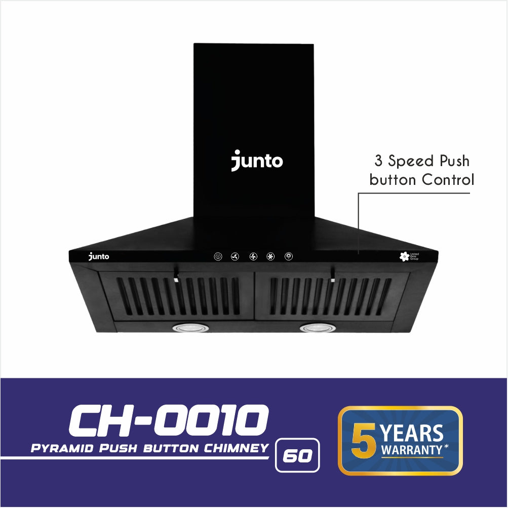 UCOOK JUNTO By United Ekta Engg. CH0010|Push Button Kitchen Chimney Black, Easy Operation