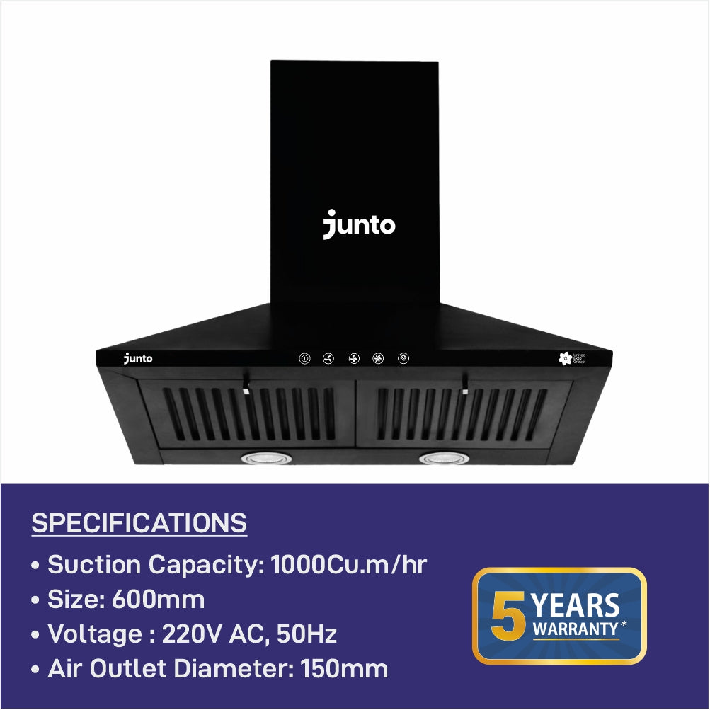 UCOOK JUNTO By United Ekta Engg. CH0010|Push Button Kitchen Chimney Black, Easy Operation