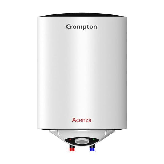 Crompton Acenza Plus 15L Storage Water Heater, ASWH-6115 | 4 Star BEE Rated | Superior Glassline Coated Tank | 8 Bar Pressure | Copper Heating Element | Advanced 3-Level Safety | White