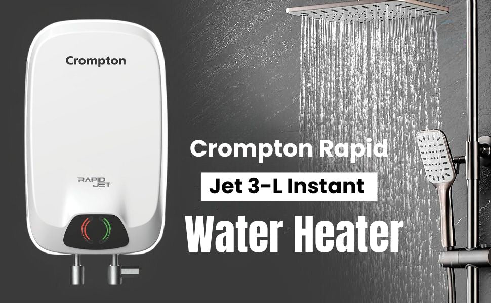 Crompton Rapid Jet 3-L Instant Water Heater with Advanced 4 level Safety (White),Wall