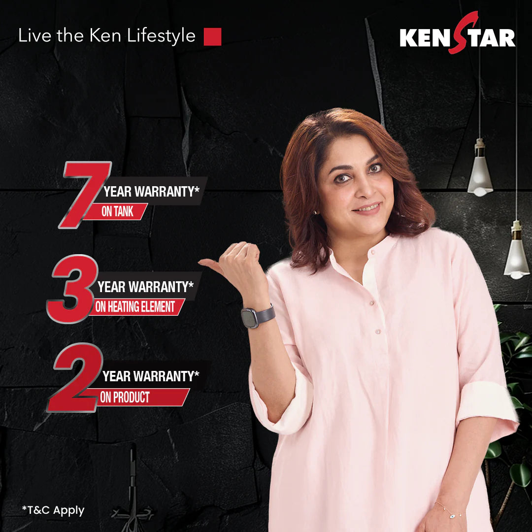 KENSTAR Flux 25 Ltr.|Glasslined Tank|Free Connection Pipes|Free Installation|5 Star