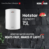 HOTSTAR 15L Water Heater |2 Years Warranty|5 Years Warranty on Tank
