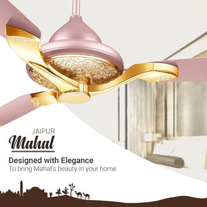 RR Signature Jaipur Mahal 1320mm Designer Ceiling Fan for Home and Office (5 Years Warranty, Rose Gold)