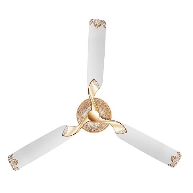 RR Signature Jaipur Mahal 1320mm Designer Ceiling Fan for Home and Office (5 Years Warranty, Agaria White)