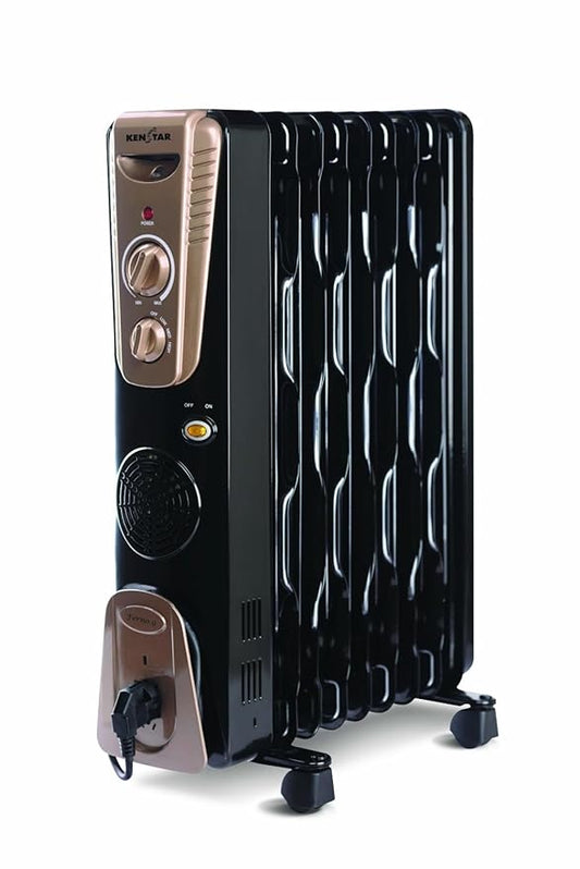 Kenstar 2400 Watts 9 Fins Oil Filled Radiator with PTC Fan Heater (BLACK GOLD)