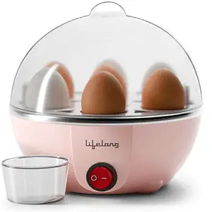 Lifelong Plastic Egg Boiler for 7 Eggs, 350 Watt|3 Boiling Modes Hard, Medium &|Multipurpose One Touch Operation Egg Poacher & Electric Egg Boiler Machine|Automatic & Over Heat Protection (LLEEB09)