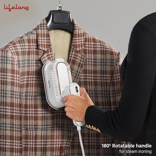 Lifelong 1250 Watt Garment Steamer for Clothes | Handheld Garment Steamer with Rest Stand for Iron | Portable & Foldable Mini Steam Press Suitable For Traveling - 90 ml Tank Capacity (LLGRMS901)