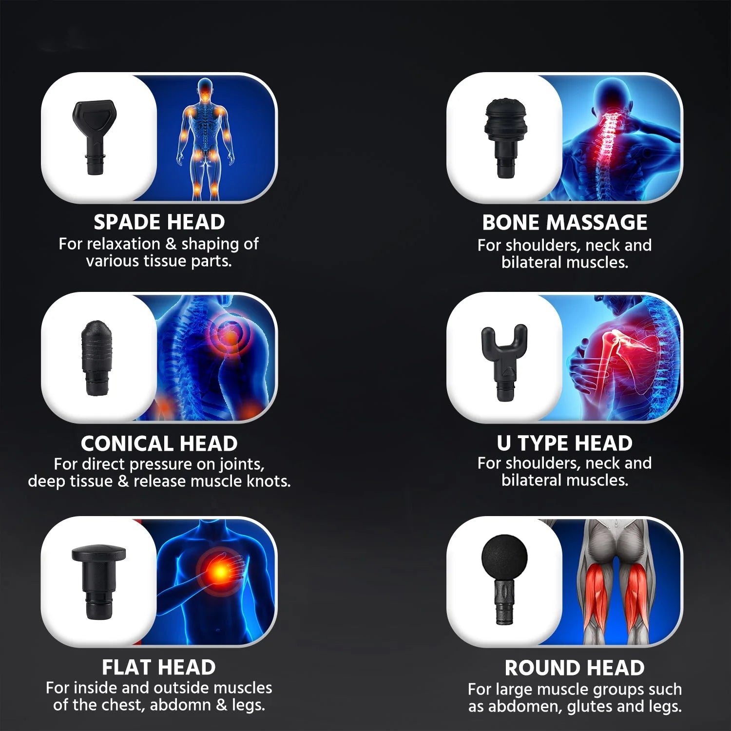 Lifelong LLGM09 Percussion Massage Gun for Pain Relief, Deep Tissue, 6 Speeds & 7 Massage Heads, Cordless, Quiet Operation for Neck, Shoulders, Back, Arms, Legs & Feet