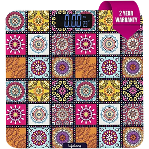 Lifelong Mystical Weight Machine - Multicolour|Digital Weight Machine for Body Weight|Thick Tempered Glass with LCD Display|Bathroom Weighing Scale