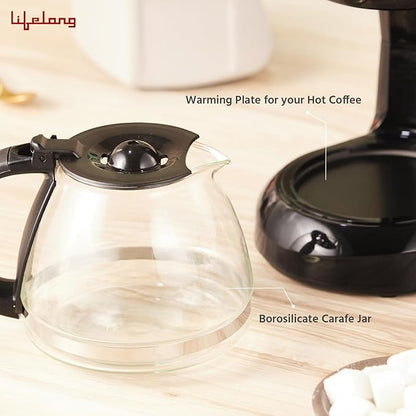 Lifelong Drip Coffee Maker 5 Cups - Durable Home use