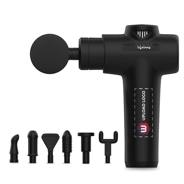 Lifelong Percussion Massage Gun for Pain Relief, Deep Tissue, 6 Speeds & 7 Massage Heads, Cordless, Quiet Operation for Neck, Shoulders, Back, Arms, Legs & Feet