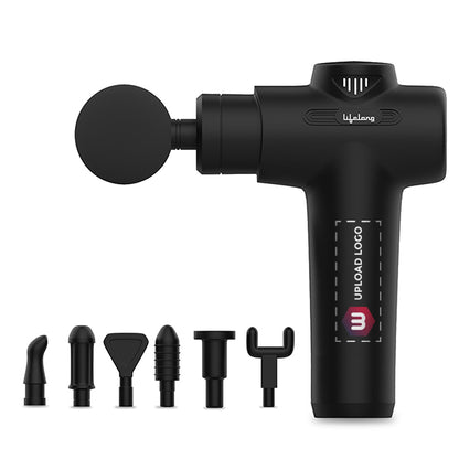 Lifelong Percussion Massage Gun for Pain Relief, Deep Tissue, 6 Speeds & 7 Massage Heads, Cordless, Quiet Operation for Neck, Shoulders, Back, Arms, Legs & Feet