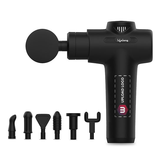 Lifelong Percussion Massage Gun for Pain Relief, Deep Tissue, 6 Speeds & 7 Massage Heads, Cordless, Quiet Operation for Neck, Shoulders, Back, Arms, Legs & Feet