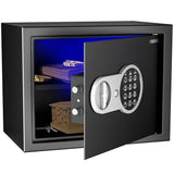 Lifelong 22 L Carbon Steel Digital Safe Locker Box For Home & Office | Inbuilt LED Light | Essential Smart Home Locker for Gold, Jewellery, Cash | Tijori Box, Wardrobe Compatible, 1 Yr Warranty, Black