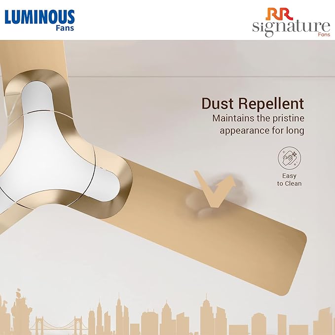 RR Signature 1200MM New York Brooklyn I Energy Efficient I High Speed Ceiling Fan I Champagne Gold