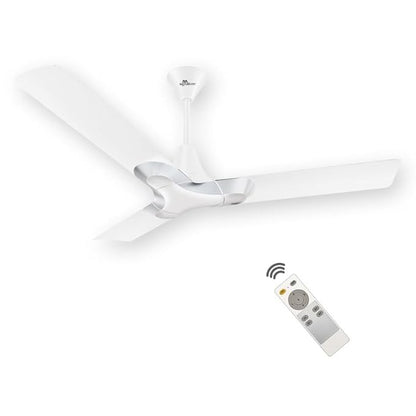 RR Signature New York Brooklyn 5 Star BLDC Ceiling Fan with Remote High Speed Ceiling Fan for Home Chrome White, 3 + 2 Years Warranty, Free Installation