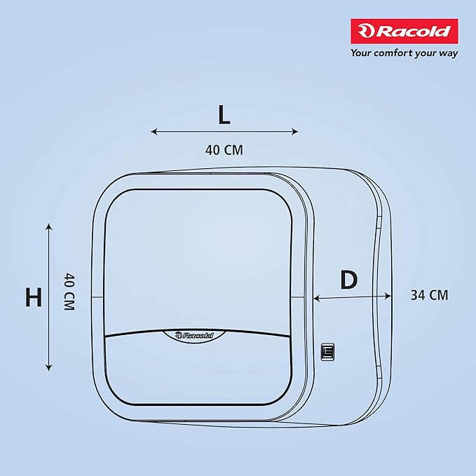 Racold Omnis DG 25L Vertical 5 Star Storage Water Heater (Geyser) Black Digital Display Touch Control Auto Diagnosis Suitable for High Rise Buildings Free Standard Installation & Pipes, Wall Mounting