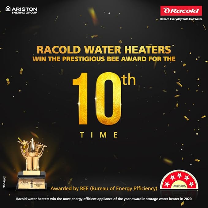 Racold CDR DLX 15V 2KW, 15 Ltrs Vertical Storage, Wall Mounting Water Heater Geyser|White