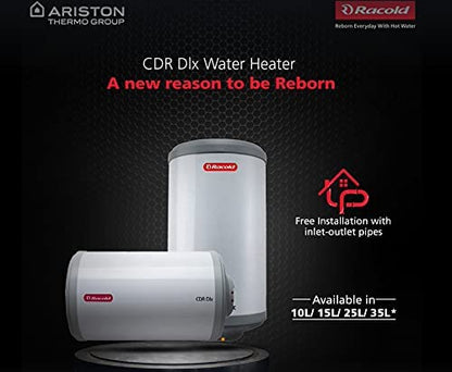 Racold CDR DLX 25 Litres 5 Star Vertical Storage Water Geyser with 2000 Watts, 8 Bar Pressure (White & Grey)