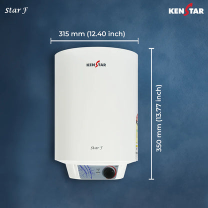 Kenstar Star F 25L 2kW Metal White Storage Water Heater | Glasslined Tank | With Free Pipe & Installation