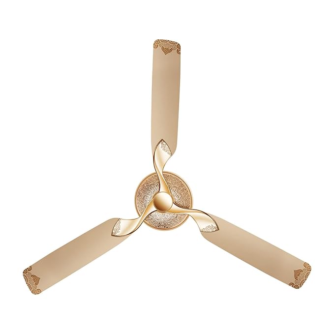 RR Signature Jaipur Mahal 1320mm Designer Ceiling Fan for Home and Office (5 Years Warranty, Thar Gold
