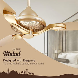 RR Signature Jaipur Mahal 1320mm Designer Ceiling Fan for Home and Office (5 Years Warranty, Thar Gold