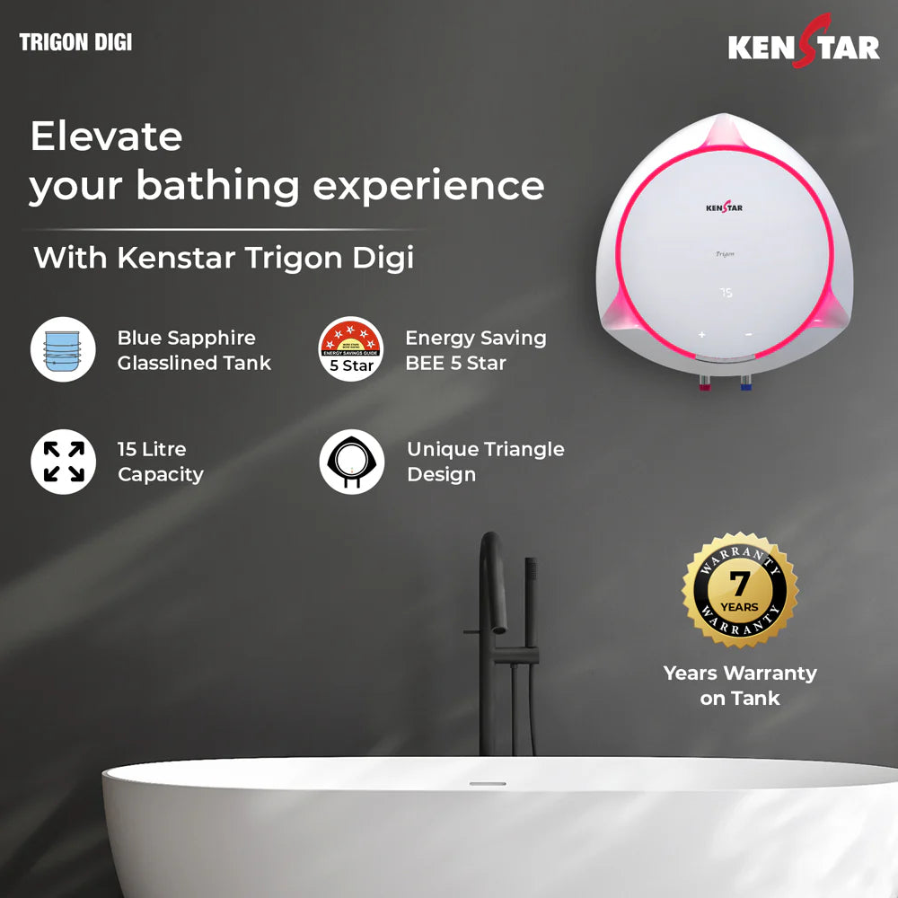 TRIGON DIGI 15L Water Heater|Free Connection Pipe|Free Installation|5 star|Lighting Effect