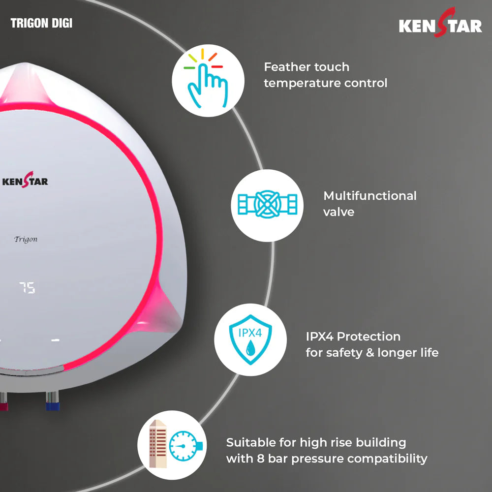 TRIGON DIGI 15L Water Heater|Free Connection Pipe|Free Installation|5 star|Lighting Effect