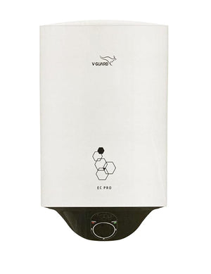 V-Guard EC pro 15L Storage Water Heater with glass-lined AC (anti-corrosion) coating, White