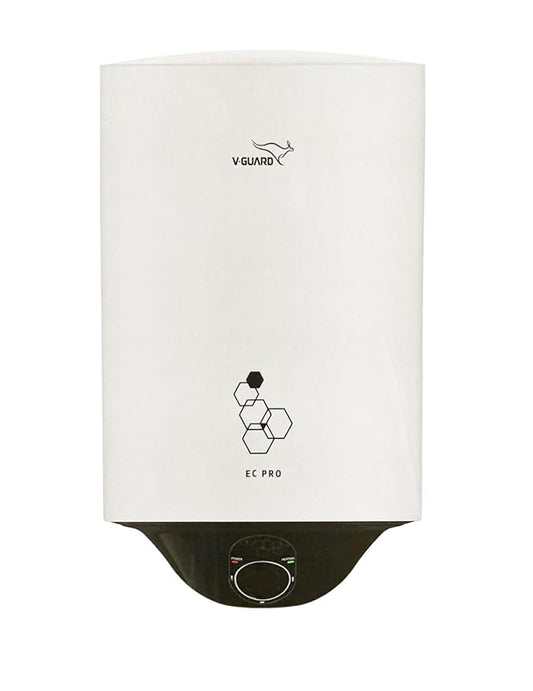 V-Guard EC pro 15L Storage Water Heater with glass-lined AC (anti-corrosion) coating, White